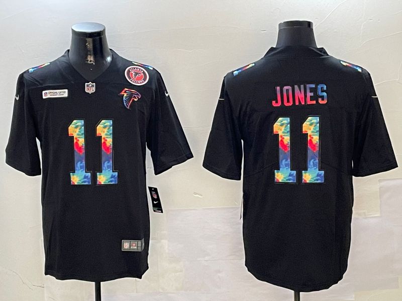 Men Atlanta Falcons #11 Jones Black Rainbow 2024 Nike Limited NFL Jersey style 1->buffalo bills->NFL Jersey